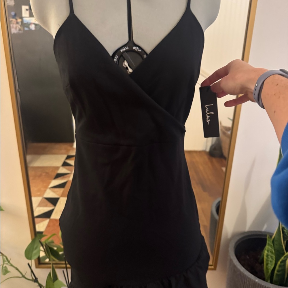 Ruffled end little black dress